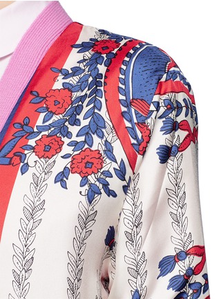 Detail View - Click To Enlarge - GUCCI - Reversible carillon print oversize knit cardigan