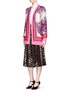 Figure View - Click To Enlarge - GUCCI - Reversible carillon print oversize knit cardigan