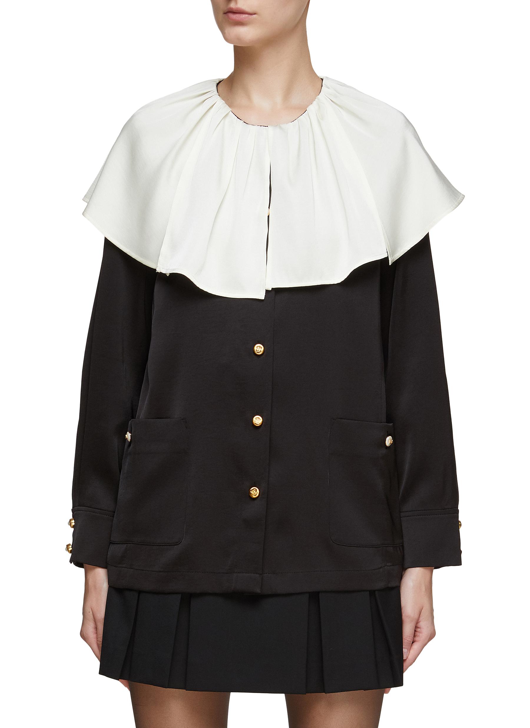 PATCH POCKET BERTA COLLAR BLOUSE