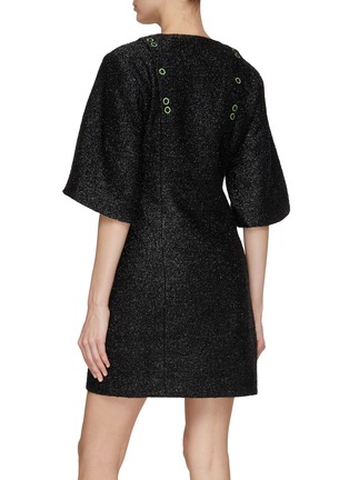 Back View - Click To Enlarge - GANNI - SHOULDER CUTOUT SPARKLE MINI DRESS