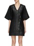 Main View - Click To Enlarge - GANNI - SHOULDER CUTOUT SPARKLE MINI DRESS
