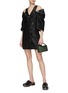 Figure View - Click To Enlarge - GANNI - SHOULDER CUTOUT SPARKLE MINI DRESS