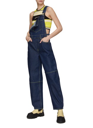 Figure View - Click To Enlarge - GANNI - Contrast Stitching Washed Denim Overall