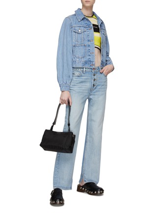 Figure View - Click To Enlarge - GANNI - ‘LOVY’ EXPOSED BUTTON FLY STRAIGHT LEG JEANS