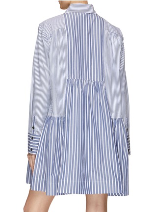 Back View - Click To Enlarge - GANNI - Button Up Striped Mini Shirt Dress
