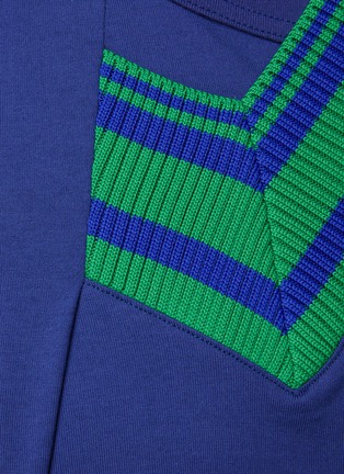  - KOLOR BEACON - Knit Collar Appliqué Crewneck Cotton T-Shirt