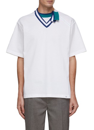 Main View - Click To Enlarge - KOLOR BEACON - Double Collar T-Shirt