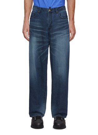 Main View - Click To Enlarge - KOLOR BEACON - Whiskering Detail Relaxed Fit Jeans