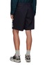 Back View - Click To Enlarge - KOLOR BEACON - Logo Flat Front Single Pleat Shorts