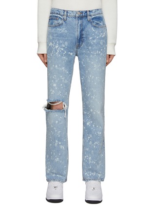 Main View - Click To Enlarge - FRAME DENIM - PAINT SPLATTERED RIPPED BOXY JEANS