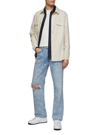 Figure View - Click To Enlarge - FRAME DENIM - PAINT SPLATTERED RIPPED BOXY JEANS