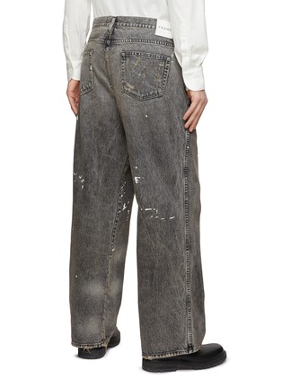Back View - Click To Enlarge - FRAME - OVERSIZED PAINT SPLATTERED RIPPED WIDE LEG JEANS