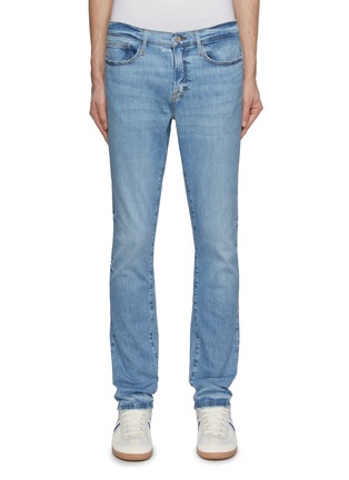 Main View - Click To Enlarge - FRAME - ‘L'HOMME’SKINNY DEGRADABLE ORGANIC COTTON MEDIUM WASH SKINNY JEANS