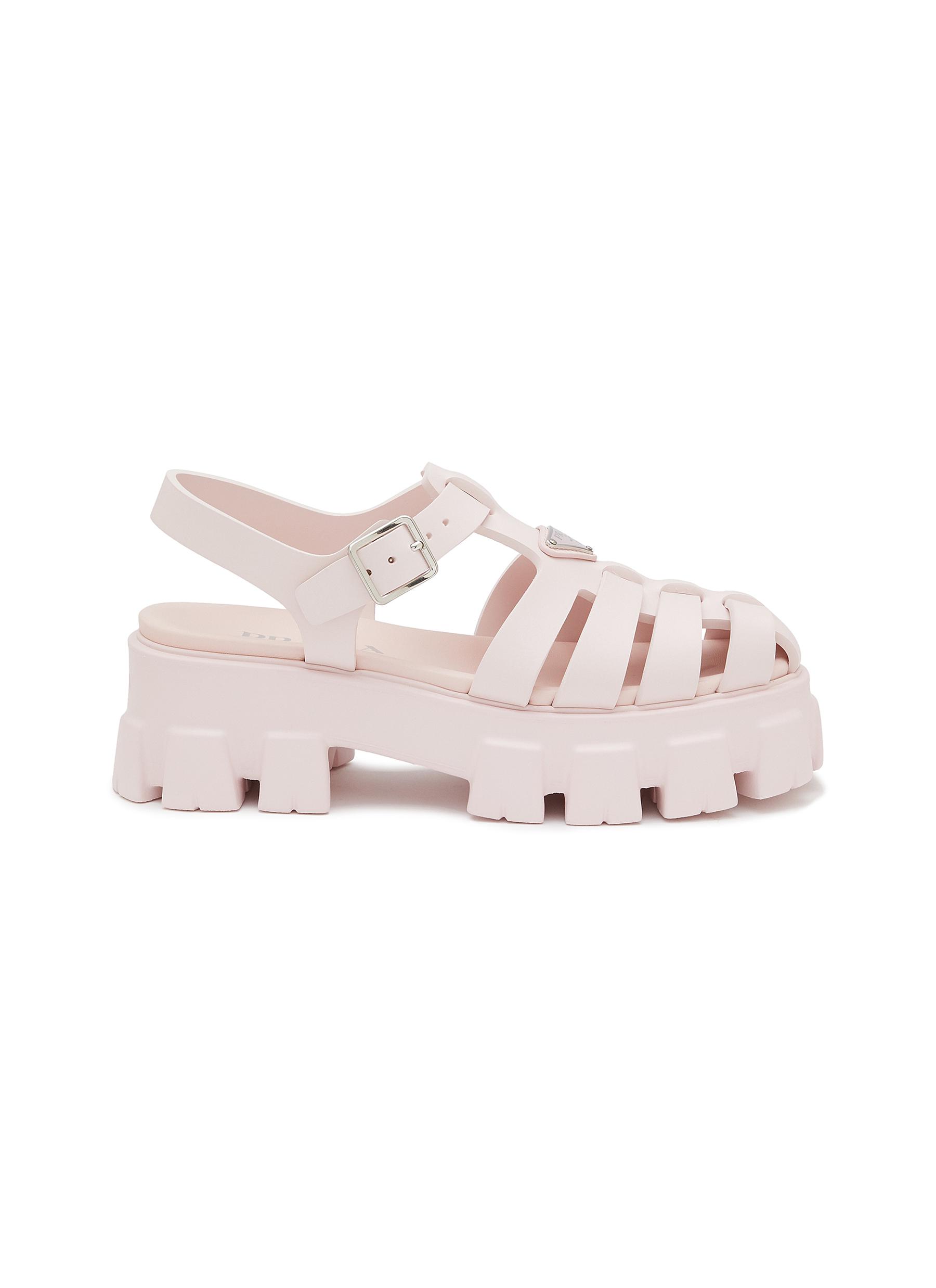 PRADA | 'Monolith' Logo Plaque Platform Fisherman Sandals PRADA | 'Monolith' Logo Plaque Platform Fisherman Sandals