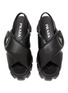 Detail View - Click To Enlarge - PRADA - ‘Flat Monolith’ Padded Leather Cross Strap Lug Sole Sandles