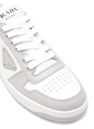 Detail View - Click To Enlarge - PRADA - FLAT DOWNTOWN VITELLO LEATHER SNEAKERS