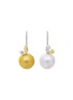 Main View - Click To Enlarge - YICI ZHAO ART & JEWELS - ‘Fly Me To The Moon’ 18K White And Yellow Gold Diamond Yellow Sapphire Pearl Earrings