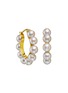 Main View - Click To Enlarge - YICI ZHAO ART & JEWELS - 18K Gold Diamond Akoya Pearl Hoop Earrings