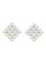 Main View - Click To Enlarge - YICI ZHAO ART & JEWELS - Wonderland Diamond Pearl 18K Gold Square Earrings