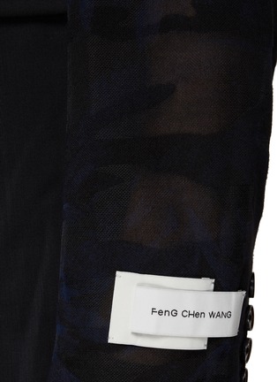  - FENG CHEN WANG - Camouflage Mesh Sleeve Wool Single Breasted Blazer