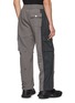 Back View - Click To Enlarge - FENG CHEN WANG - Striped Panel Ripped Cotton Blend Cargo Pants