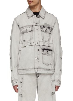 Main View - Click To Enlarge - FENG CHEN WANG - 2 In 1 Acid Washed Denim Jacket