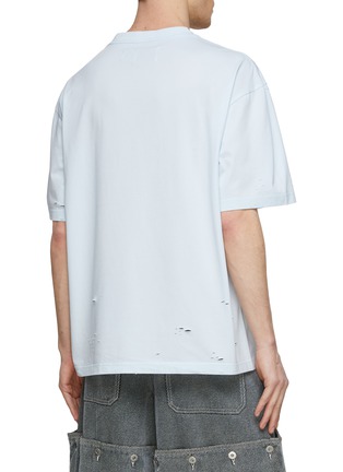 Back View - Click To Enlarge - FENG CHEN WANG - Double Collar Distressed Crewneck T-Shirt