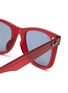 Detail View - Click To Enlarge - RAY-BAN - Strap Detailing Blue Lens Acetate Square Sunglasses