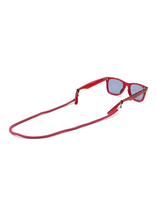 Figure View - Click To Enlarge - RAY-BAN - Strap Detailing Blue Lens Acetate Square Sunglasses