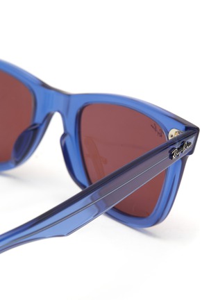 Detail View - Click To Enlarge - RAY-BAN - Strap Detailing Brown Lens Acetate Square Sunglasses