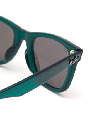 Detail View - Click To Enlarge - RAY-BAN - Strap Detailing Dark Grey Lens Acetate Square Sunglasses