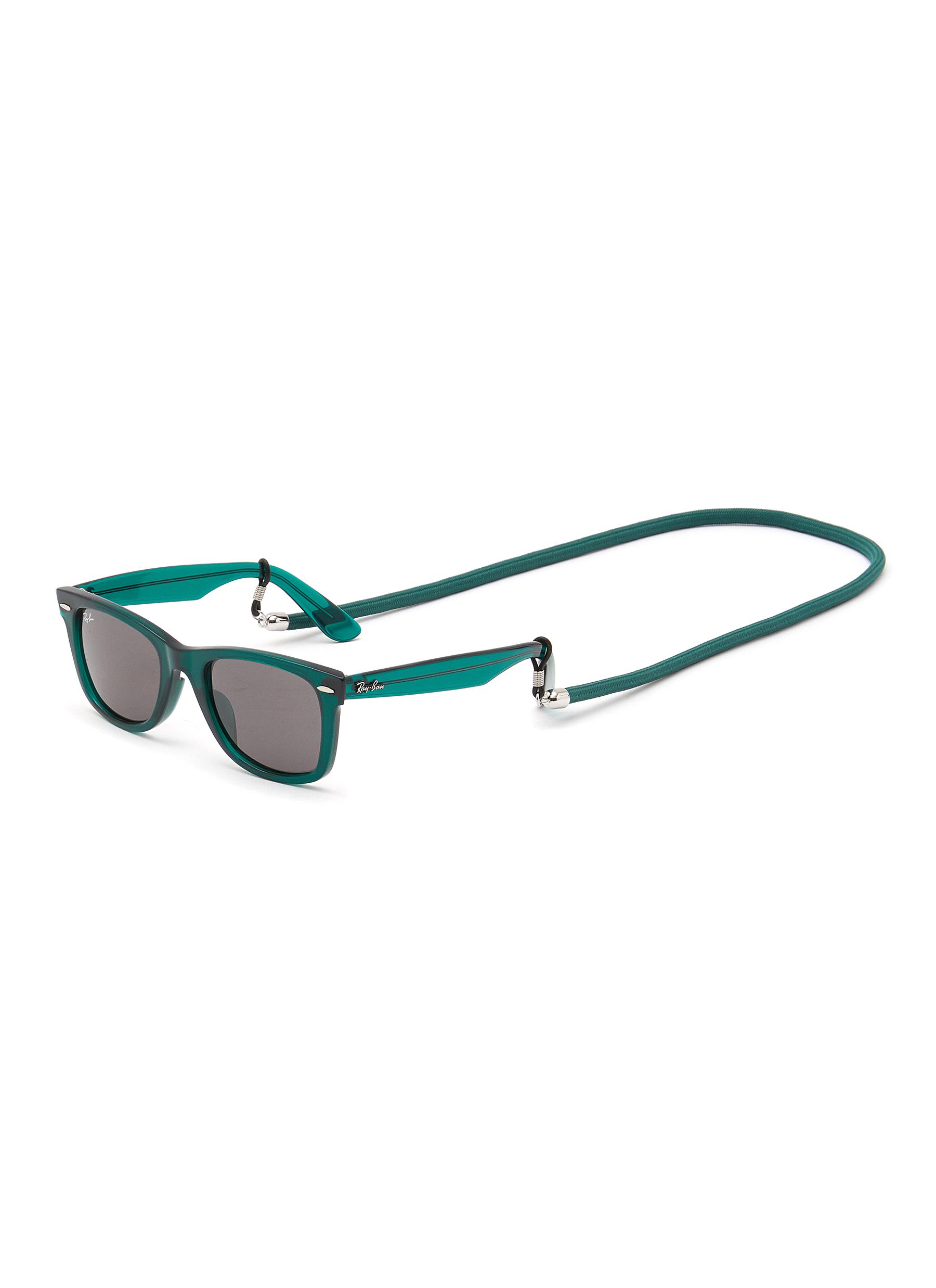 RAY-BAN | Strap Detailing Dark Grey Lens Acetate Square Sunglasses | Men |  Lane Crawford