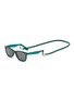 Main View - Click To Enlarge - RAY-BAN - Strap Detailing Dark Grey Lens Acetate Square Sunglasses