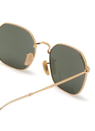 Detail View - Click To Enlarge - RAY-BAN - Green Lens Gold Toned Metal Square Sunglasses
