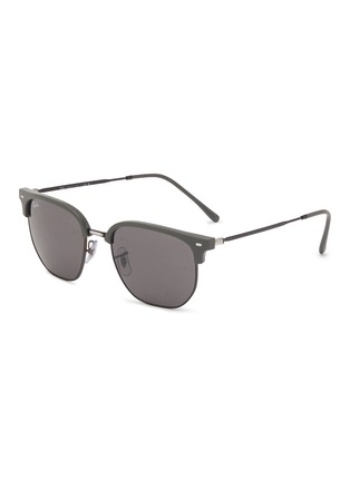 Main View - Click To Enlarge - RAY-BAN - ‘Clubmaster’ Dark Grey Lens Metal Sunglasses
