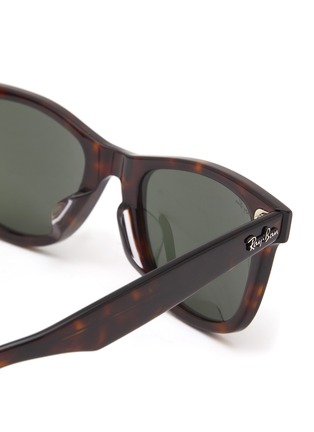 Detail View - Click To Enlarge - RAY-BAN - Grey Lens Tortoiseshell Effect Acetate Square Sunglasses