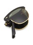 Detail View - Click To Enlarge - RAY-BAN - ‘Clubmaster’ Foldable Green Lens Metal Sunglasses