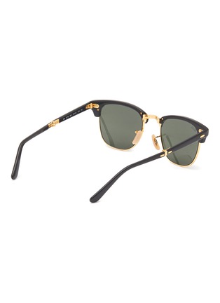 Figure View - Click To Enlarge - RAY-BAN - ‘Clubmaster’ Foldable Green Lens Metal Sunglasses