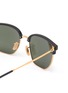 Detail View - Click To Enlarge - RAY-BAN - ‘Clubmaster’ Green Lens Metal Sunglasses