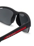 Detail View - Click To Enlarge - PRADA - Linea Rossa Dark Grey Lens Acetate Sports Sunglasses