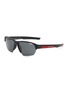 Main View - Click To Enlarge - PRADA - Linea Rossa Dark Grey Lens Acetate Sports Sunglasses