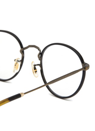 Detail View - Click To Enlarge - OLIVER PEOPLES ACCESSORIES - ‘CARLING’ ROUND ACETATE METAL FRAME OPTICAL GLASSES