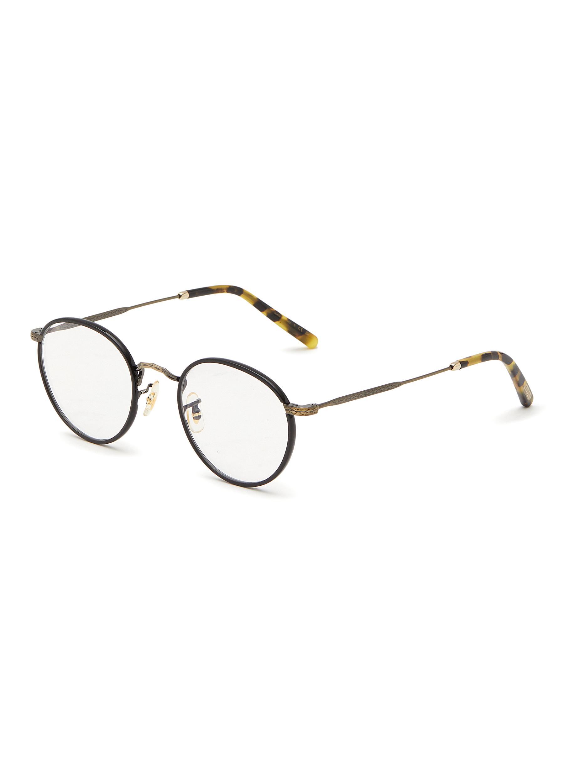 OLIVER PEOPLES ACCESSORIES ‘CARLING' ROUND ACETATE METAL FRAME OPTICAL GLASSES