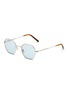 Main View - Click To Enlarge - OLIVER PEOPLES - BLUE LENS OCTAGON METAL FRAME SUNGLASSES