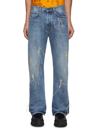 Main View - Click To Enlarge - JACQUEMUS - ‘Le De Nîmes Suno’ Distressed String Wide Leg Jeans