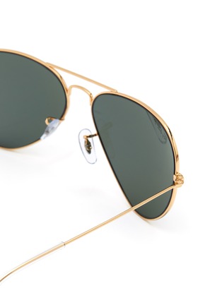 Detail View - Click To Enlarge - RAY-BAN - AVIATOR LARGE METAL FRAME METAL TEMPLE GREEN POLARIZED LENS SUNGLASSES