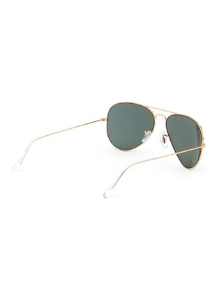 Figure View - Click To Enlarge - RAY-BAN - AVIATOR LARGE METAL FRAME METAL TEMPLE GREEN POLARIZED LENS SUNGLASSES