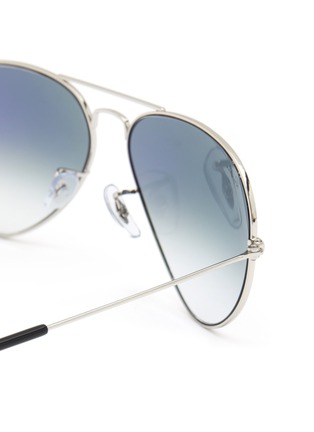 Detail View - Click To Enlarge - RAY-BAN - Gradient Blue Lens Silver Toned Metal Aviator Sunglasses