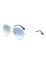 Main View - Click To Enlarge - RAY-BAN - Gradient Blue Lens Silver Toned Metal Aviator Sunglasses
