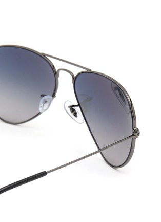 Detail View - Click To Enlarge - RAY-BAN - Gradient Blue Lens Grey Metal Aviator Sunglasses